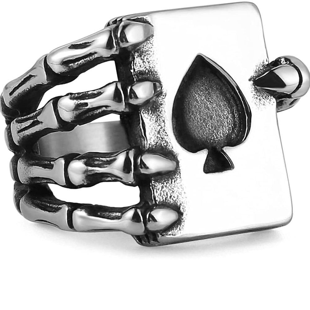 Silver Skeleton Hand Ring - image 1